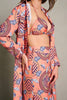 Three-piece multi-print kimono pant set