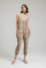 Shoulder tie jumpsuit in tribal print