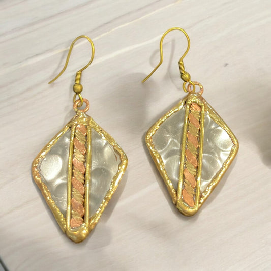 Mixed Metal Arrow Head Earrings