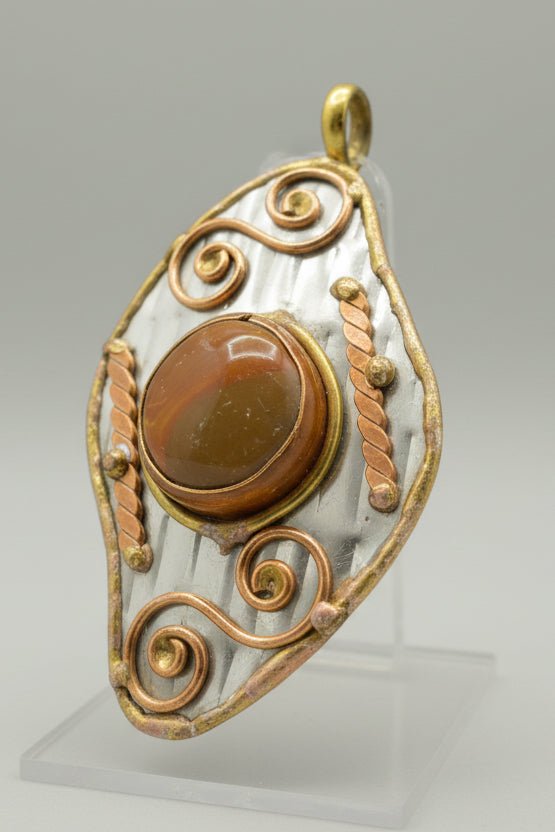 Stainless Steel pendant with brass/copper