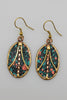 Bohemian patina earrings close up