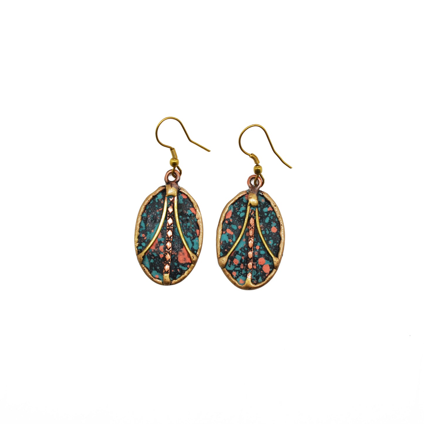 Blue and Green Patina Earrings