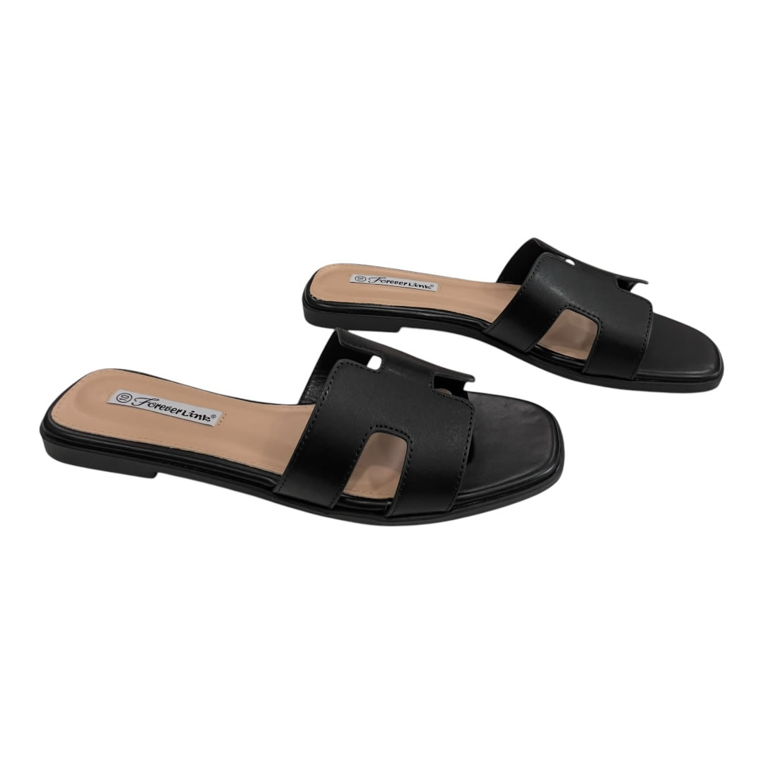 TRENDY H-SHAPED CUTOUT UPPER SLIDE SANDALS
