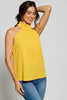 Sleeveless halter ruffle top