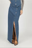 Long dark denim skirt by Mandalay and Company