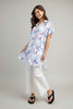Floral print short sleeve button-down shirt
