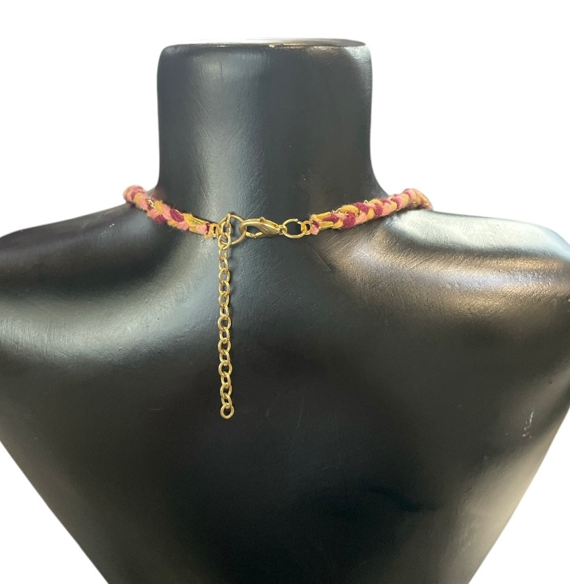 Handmade Multi Colored Woven Necklace