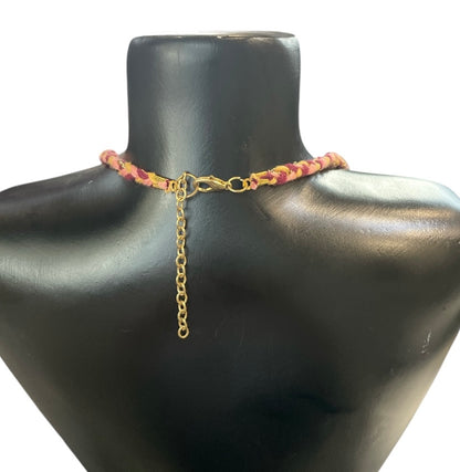 Handmade Multi Colored Woven Necklace