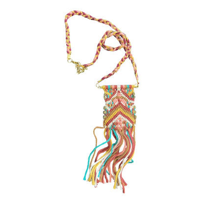 Handmade Multi Colored Woven Necklace