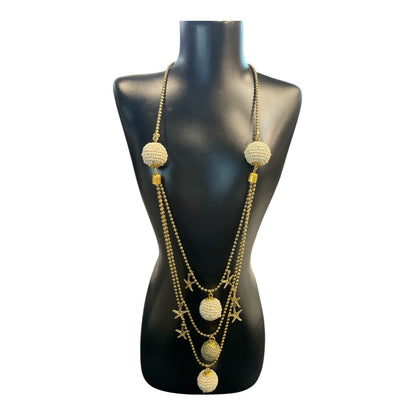 Handmade Sachi Beaded Raffai and Wood Three Piece Necklace