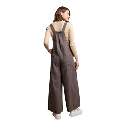 Pintuck Detail Overall with Side Pockets