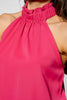 Sleeveless halter neck ruffle top