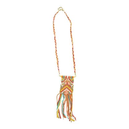 Handmade Multi Colored Woven Necklace