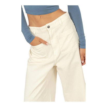Cream High Waisted Wide Leg Pants