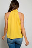 Ruffle halter top with halter neckline