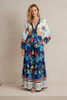 Floral crop top and elastic-waist tiered pants