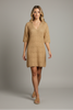Short sleeve V-neck knitted mini dress