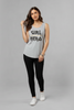 Girl hero graphic tank showing bold artwork, back view