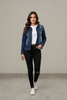 Dark distressed long sleeve denim jacket