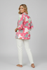 Multi-color open front blazer with 3/4 sleeves