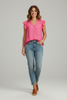 Ruffle and Ready chiffon button-down top front view