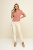 Woven pintuck blouse back view