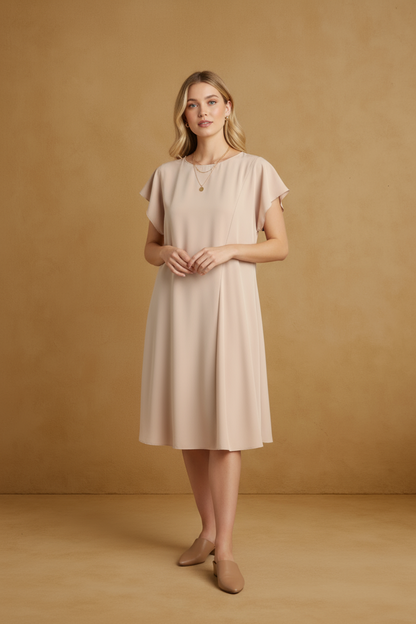 Sandstone Swing Pleated Dress