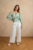Off-shoulder floral blouse