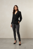 Mandarin collar faux wrap top side view