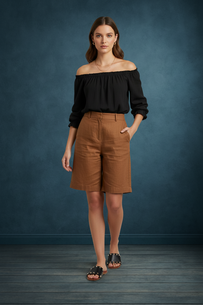 STELLA STUD BLACK & GOLD CROCODILE SOLE SLIPPERS