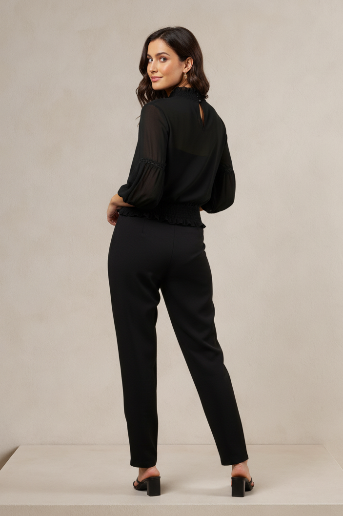 Lace couture turtle neck top
