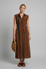 Rustic Rhythm abstract midi dress with button-down front