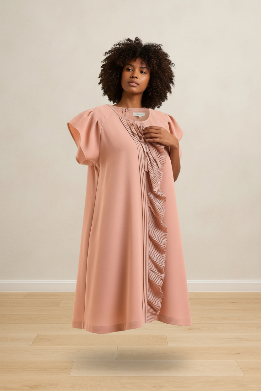 Dewdrop Ruffle Trim Bodice Mini Dress