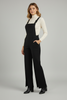 Satin slit leg overall in 100% polyester, back view