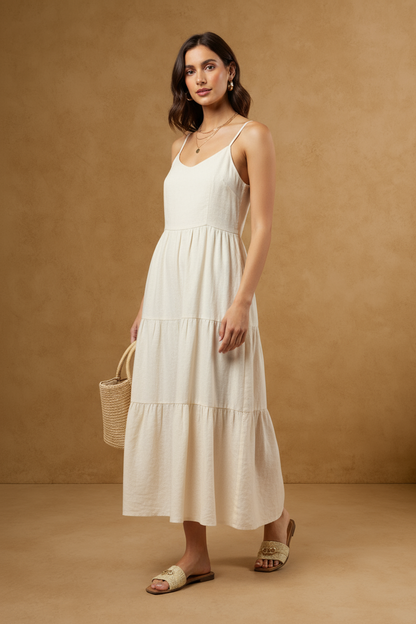 RAFFIA RADIANCE BOHO GOLD STUD SANDALS