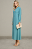 Celeste Elegance midi dress V-neck button-up front