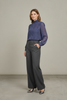 Lustre high neck blouse layering look