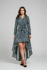 The Selene high-low belted dress with button closure