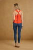 Reversible satin top showing back knot variation