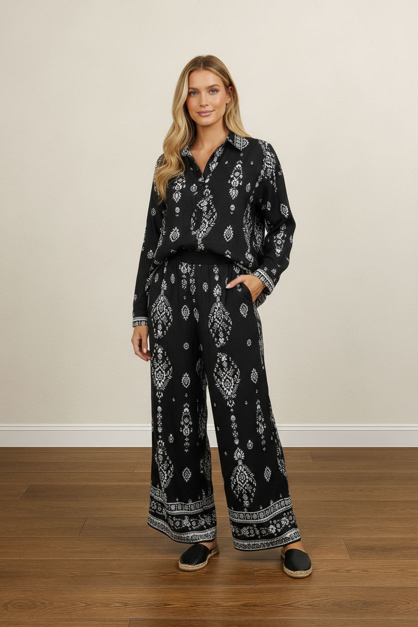 PAISLEY DRIFT WIDE LEG TWO PIECE SET