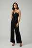 Black halter tie back jumpsuit back view