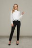 Shimmer polyester high neck blouse
