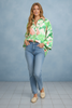 Floral print dolman sleeve shirt