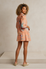 Peach floral matching skirt and top set