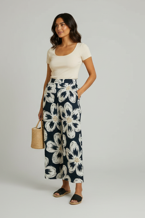 BOTANICHIC WIDE LEG FLORAL PALAZZO PANTS