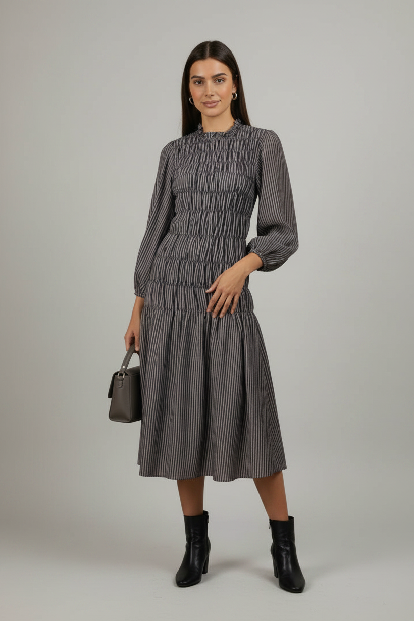 Strut in Stripes Midi Dress