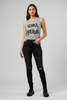 Girl hero empowered graphic muscle tank top, front view