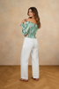 Flora Crush off-shoulder blouse front view