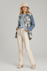 Plaid collared shacket with fringe back