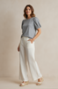 Gray puff sleeve top styled look